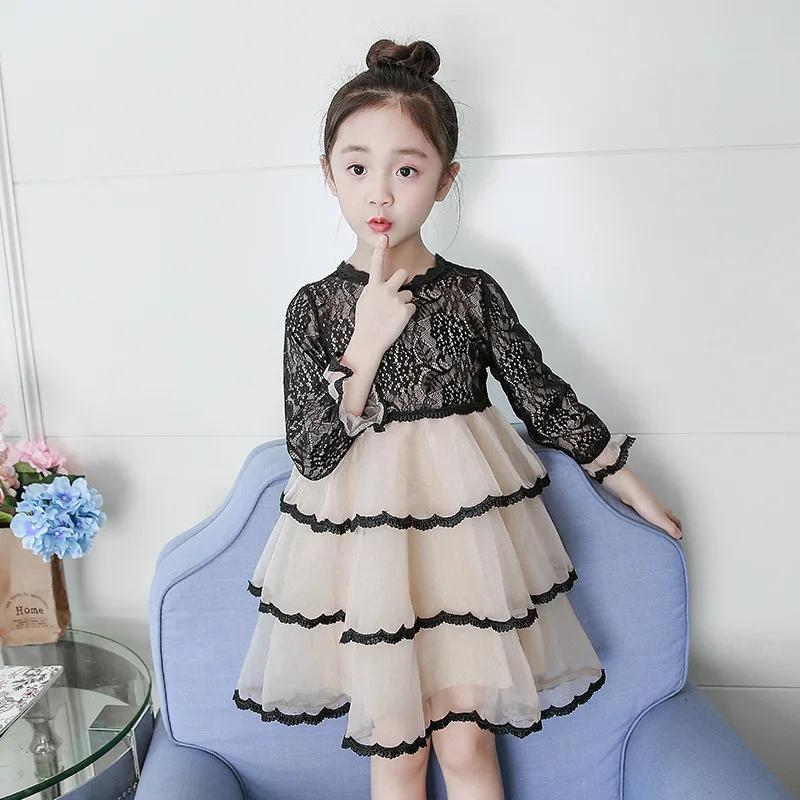 

Party Lace Floral Baby Dress Little Children Princess Dress Autumn Patchwork Big Little Girl Clothing Kids Dresses For Girls