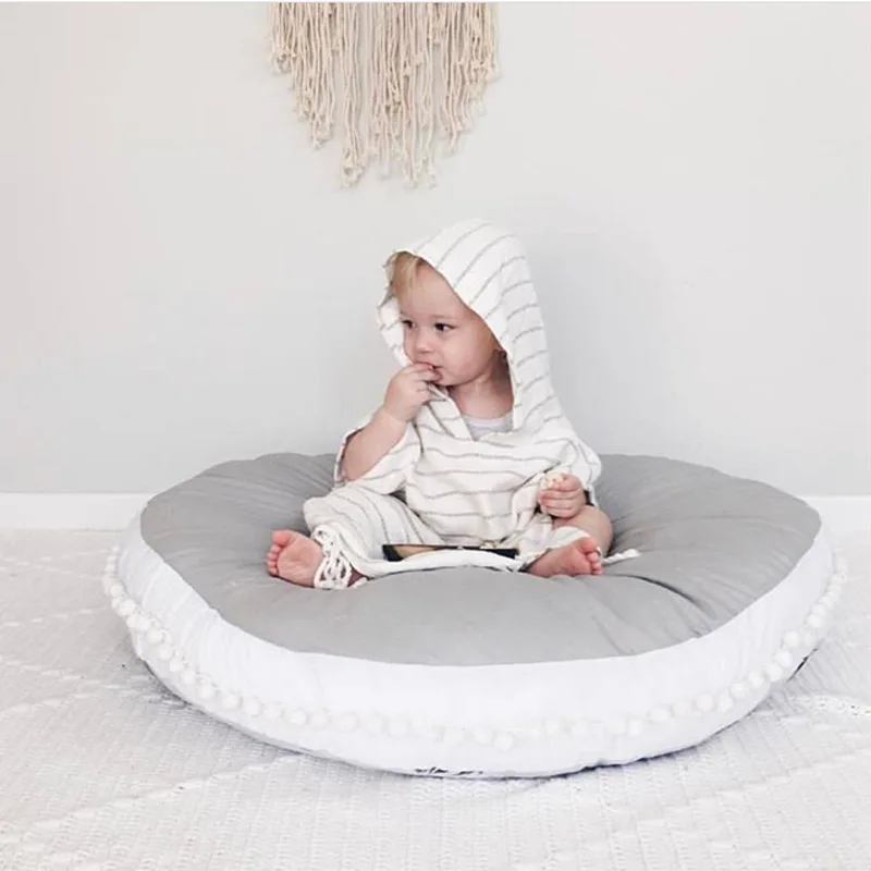 

baby playmat super thickness sleeping blanket newborn baby blanket super thick round carpet soild pattern baby room decoration