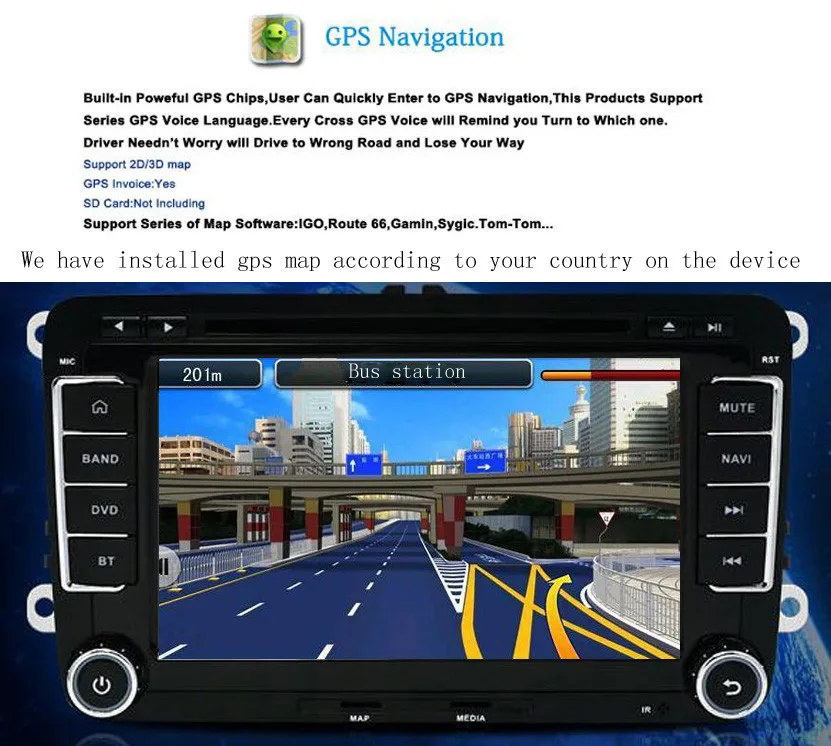 Top Wholesale! 2 Din 7 Inch Car DVD Player For VW/Volkswagen/Passat/POLO/GOLF/Skoda/Seat/Leon With GPS Navigaiton IPOD FM RDS Maps 2