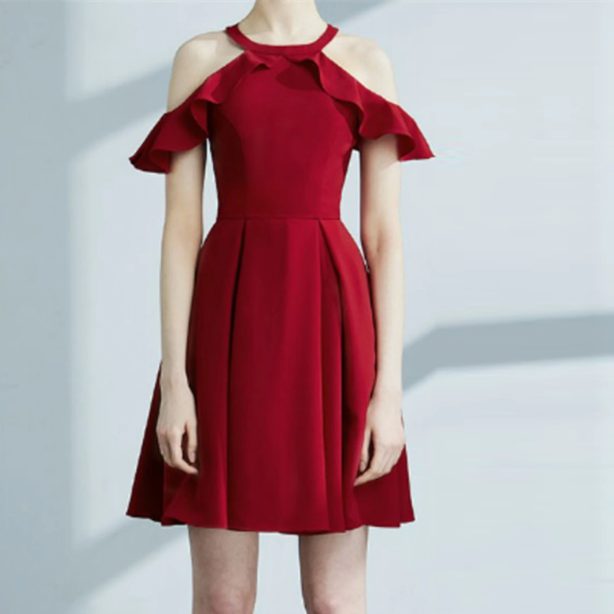 

Halter Off Shoulder Burgundy Black Navy Blue Stain Cocktail Dresses Bow Robe elegant party 2019 Short Vestidos Homecoming Dress