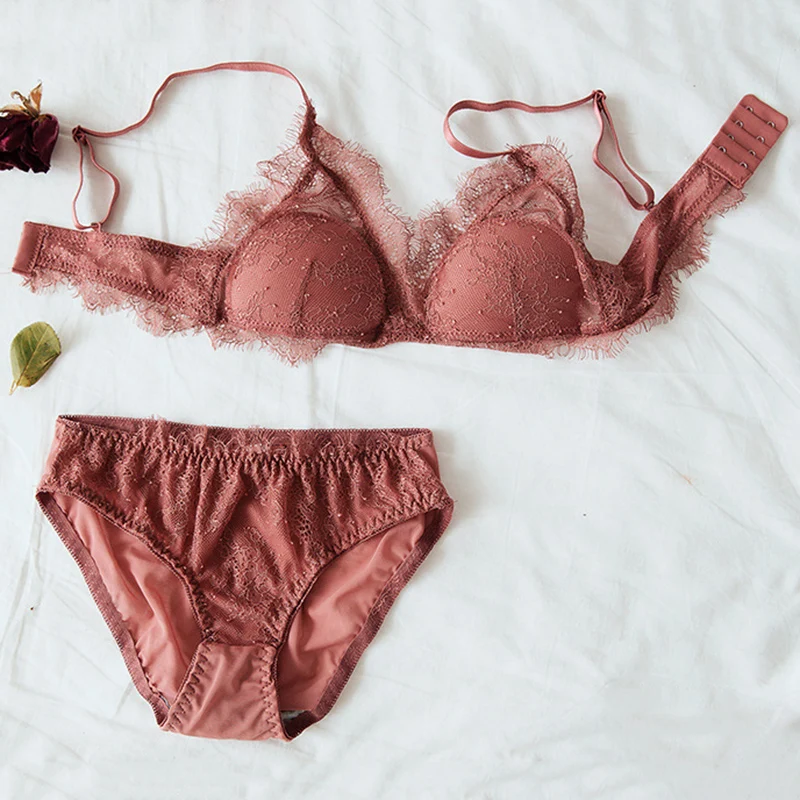 Треугольники Беспроводной Bralette комплект тонкий хлопок нижнее белье дышащее с
