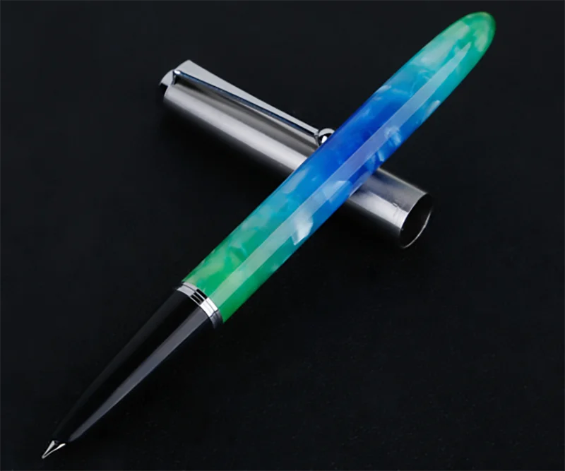 Tampa de Aço Inoxidável de Cristal de Resina Escrita com Caneta de Tinta para Escritório Jinhao Caneta Acrílica Extra Fine Nib 0.38 Milímetros Suave Cor