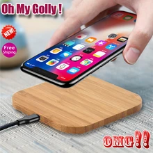 Тонкое деревянное портативное беспроводное зарядное устройство Qi для iPhone X/XS Max XR 7 8 Plus Беспроводная зарядная панель для Xiaomi samsung S8 S9 S7 Note 9
