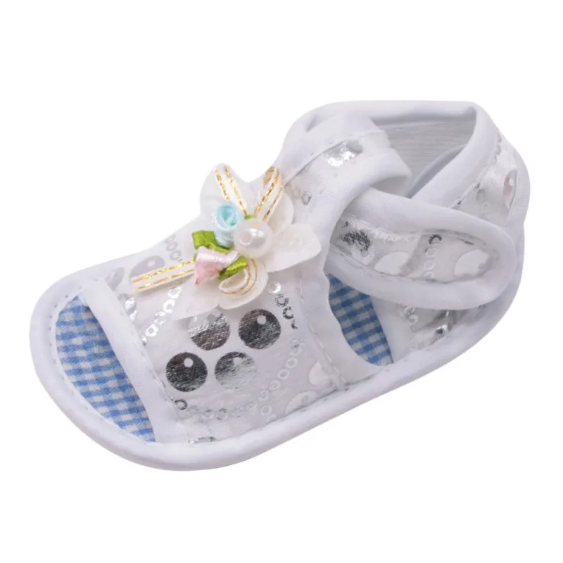 Летние хлопковые сандалии с принтом для новорожденных девочек; сандалии принцессы на мягкой подошве; детская обувь
