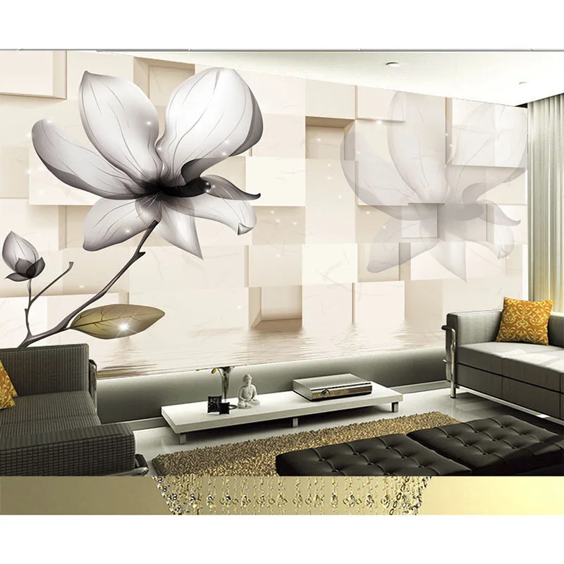 

3D Wallpaper Mural Decor Photo Backdrop Extension Personality Wall Mural Wallpaper Painting Simple Flower Plaid