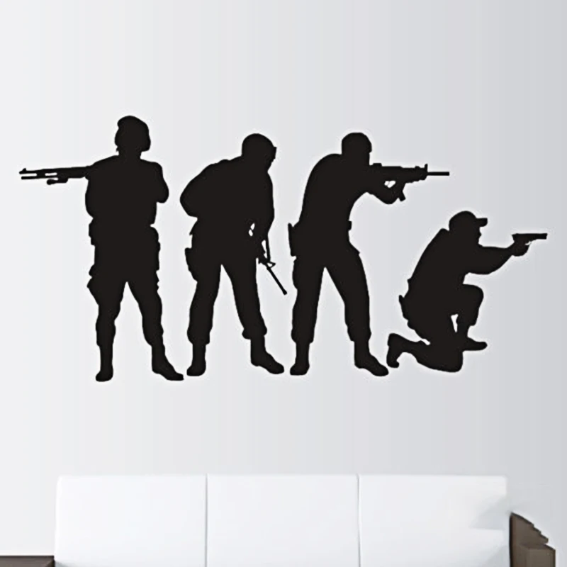 Army Soliders Boys Bedroom Cool COD Wall Art Stickers Decals Vinyl Home Room Dec | Дом и сад