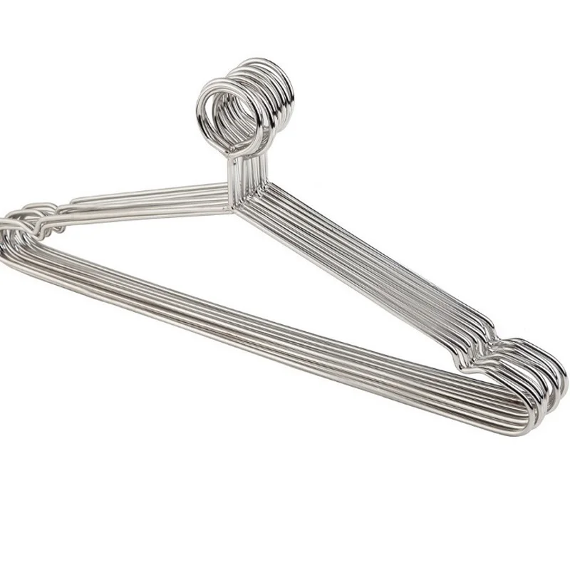 

50pcs Anti-theft Stainless Steel Clothes Hanger with Security Hook Clothes Rack for Hotel Used Closet Organizer WB78