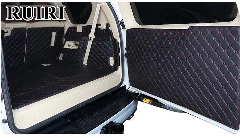 

Full set car trunk mats + Back door mat for Toyota Land Cruiser Prado 150 7 seats 2019-2010 waterproof cargo liner boot carpets
