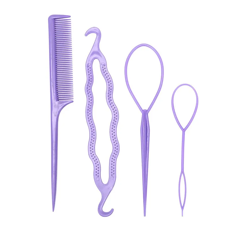 4Pcs/Set Korean Style Magic Hair Styling Braiders Set Hair Pin Bun Roller Maker Hair Braiding Twist Curler Styling Tool 6 Colors