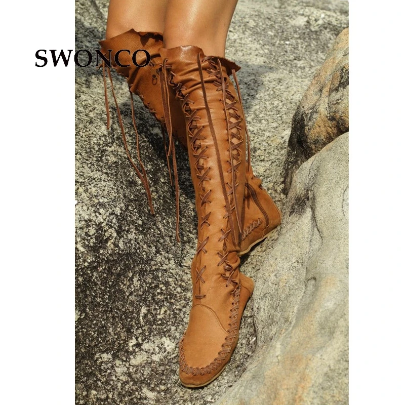 SWONCO Women's Shoes Ankle Boots Plus Size 34-45 Fashion Tassel Autumn Winter Boot Ankle Boots For Women Female Shoes Woman Boot