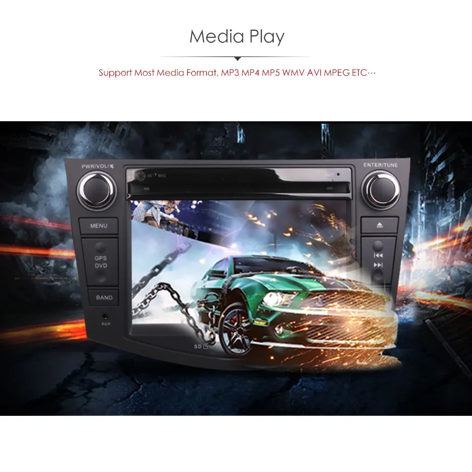 Best 2Din Car In Dash DVD Media Player Radio Bluetooth Head Unit Stereos with Reverse Camera for Toyota RAV4 2007-2011 (Without GPS) 8