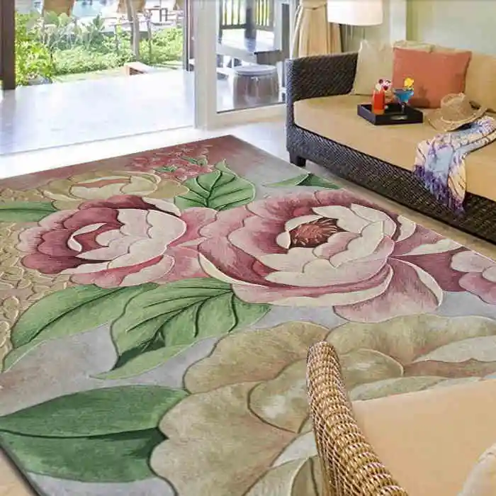 

Flowers on carpets Wool Ingredient for parlor living room bedroom Full size Mat Rugs Decoration Floor rug Floral carpet