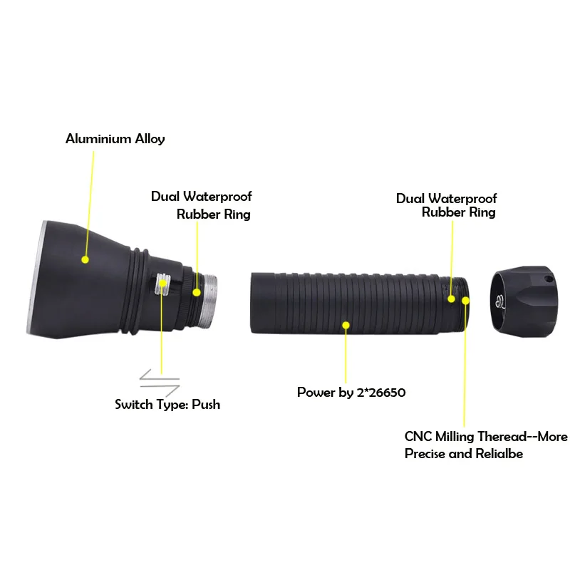 P50 CREE XPH50 Diving flashlight (8)