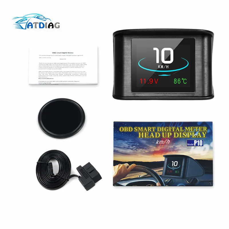 P10 HUD Автомобильный бортовой компьютер цифровой GPS OBD дисплей для вождения