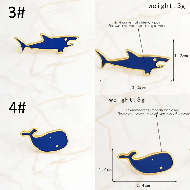 MINGQI креативная брошь в виде животного из сплава Рыба Акула кальмарный кит дельфин черный и белый кои эмалированная брошь значок Женские Ювелирные изделия