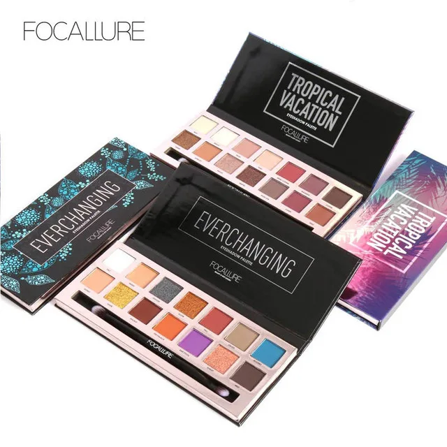 Focallure тени для век Палитры Матовый Блеск Shimmer тропические каникулы с Кисточки 14