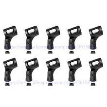 10 шт. микрофон микрофонная стойка Зажим пластиковый черный зажим держатель кронштейн для микрофона подставка для проводной/беспроводной аксессуары для микрофонов