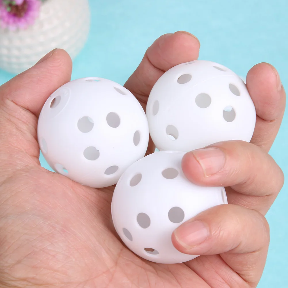 

12pcs White Plastic Whiffle Airflow Hollow Golf Practice Training Balls
