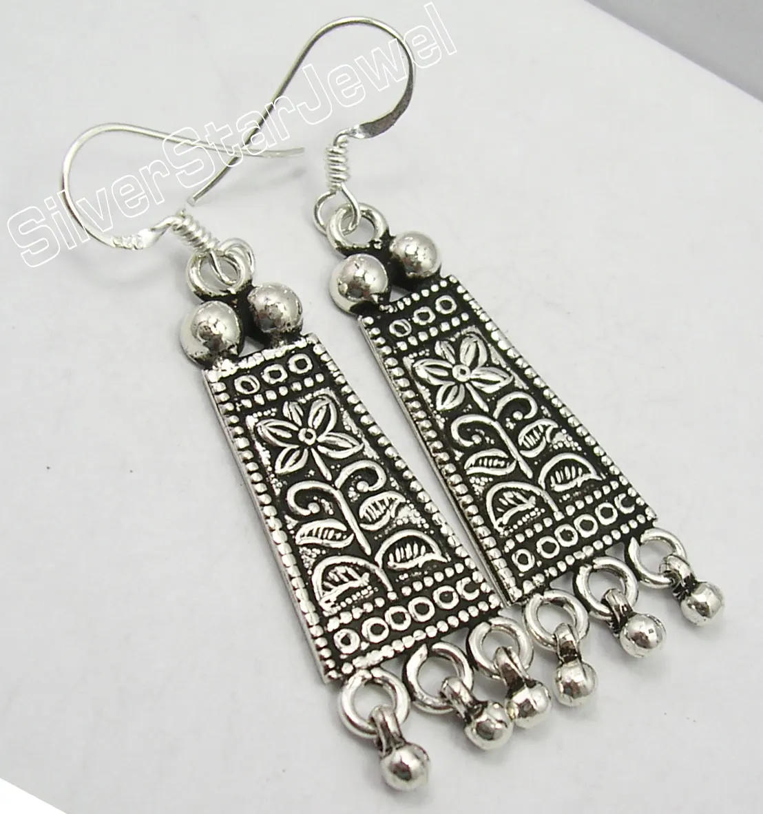 

Chanti International Silver ETHNIC OXIDIZED Dangle Earrings ! VINTAGE STYLE GIFT STORE