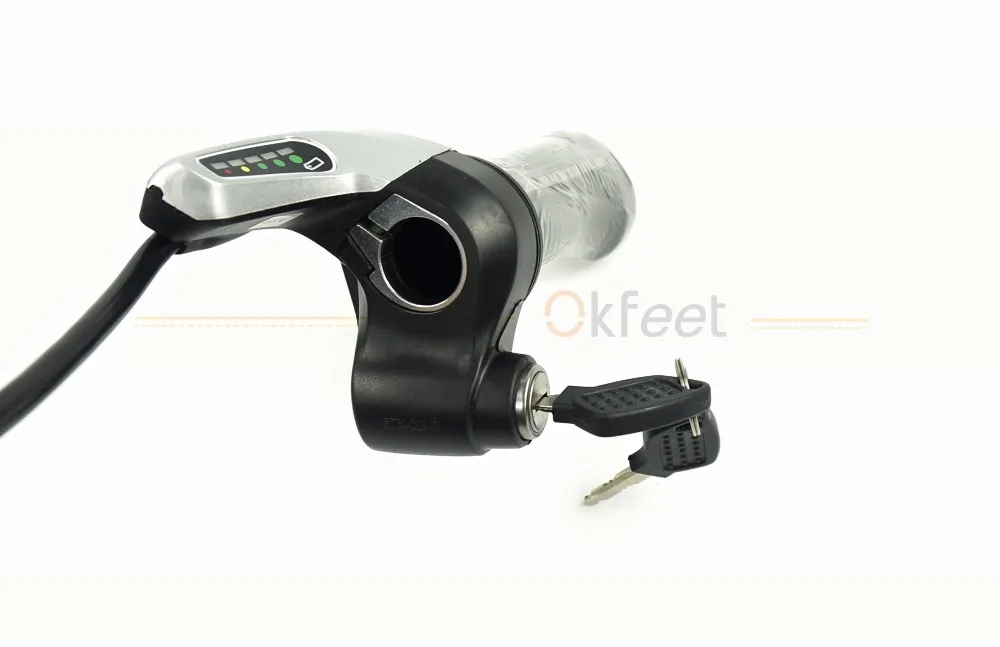 Flash Deal Okfeet Wuxing Throttle Electric Bicycle Conversion 57DX Right Twist Throttle with Battery Indicator Lock 10