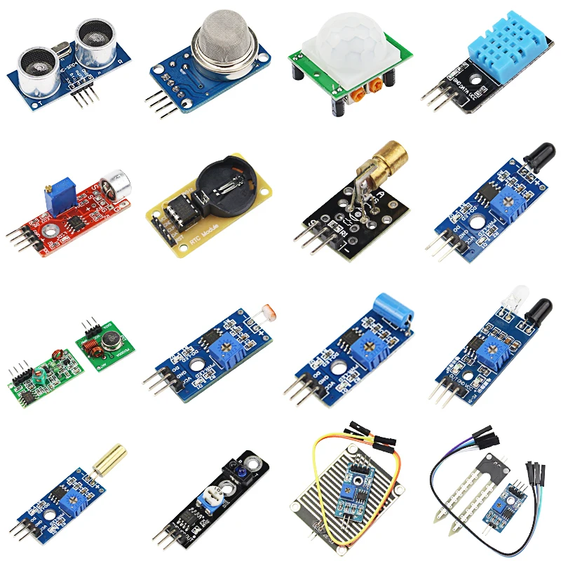 16 pcs Raspberry Pi 3 B+ Sensor Module 16 Kinds of Sensors for UNO R3 for MEGA 2560 Basic 16 in 1 Sensor for DIY 16 pcs Raspberry Pi 3 B+ Sensor Module 16 Kinds of Sensors for UNO R3 for MEGA 2560 Basic 16 in 1 Sensor for DIY