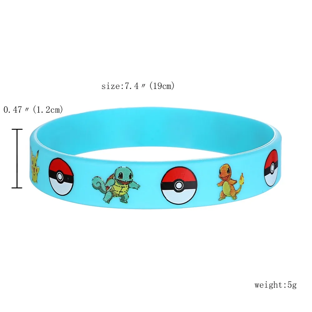 20 шт модные шармы игровой браслет Pokemon GO силиконовые браслеты мужские 4 цвета резиновые браслеты для женщин сувенир