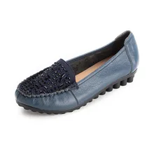 Модные женские туфли обувь из натуральной кожи Женские туфли-лодочки новые летние балетные туфли принцессы для Повседневное Кристалл zapatos mujer Z152