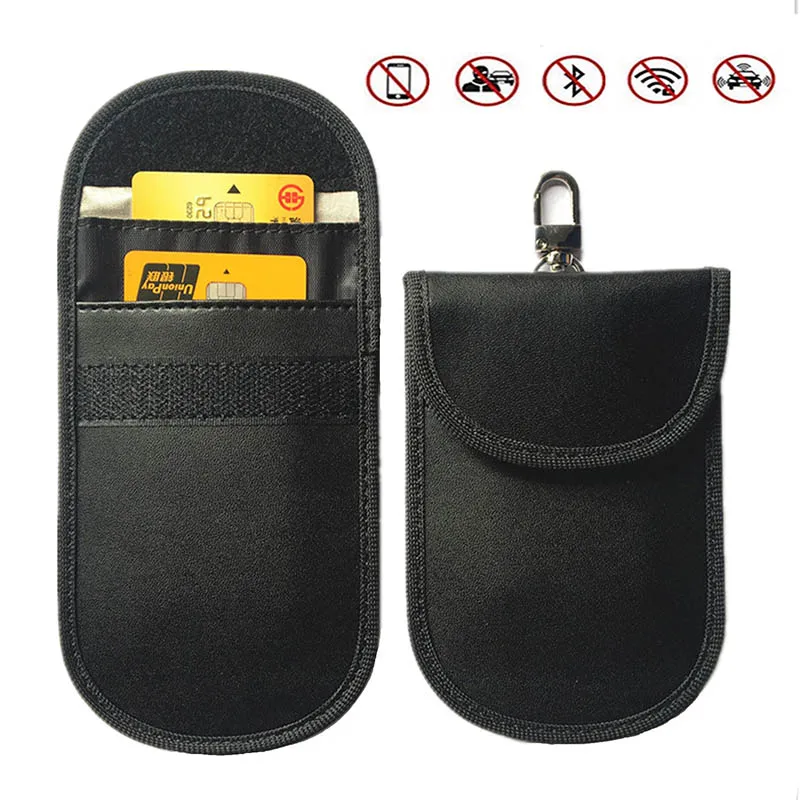 

Japan Faraday ID Card Holder Car Remote Key Bag FOB Signal Blocking Shielding Pouch RFID Blocker Double-layer Car Key Set DK0539