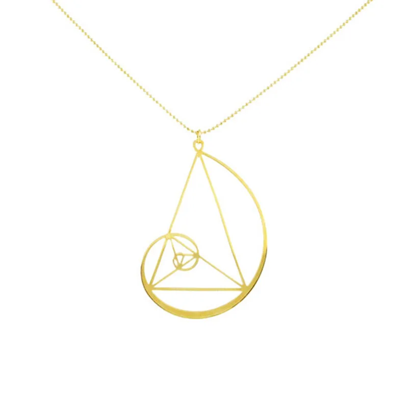 Золотая спираль с Золотым треугольником подвеска Фибоначчи Золотое соотношение