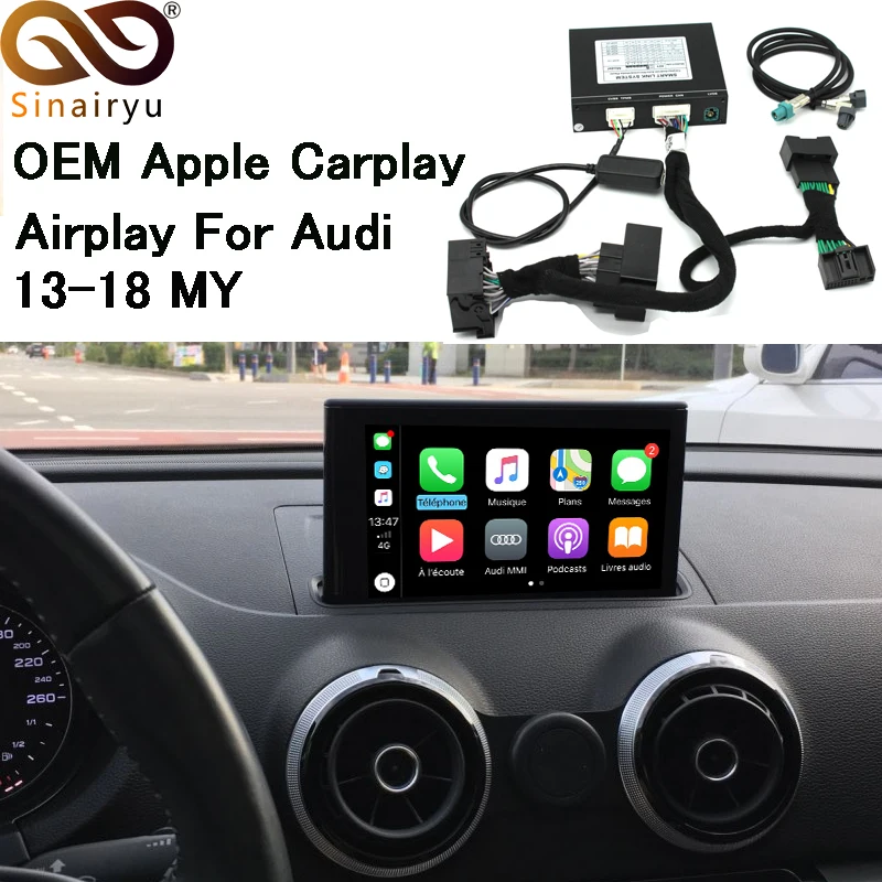 Sinairyu Apple CarPlay interface for Audi A3 MMI factory Screen upgrade