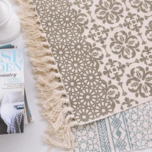 Килим цветочный коричневый хлопок ковер для гостиной геометрический индийский ковер полосатый современный коврик современный дизайн скандинавский стиль