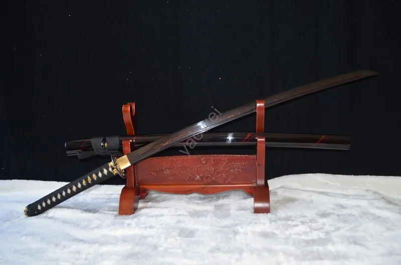 

Dragon tsuba handmade japanese sword samurai katana full tang red blade fold steel battle ready