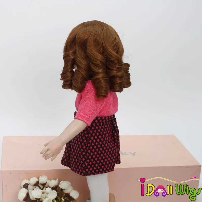 Хорошая форма кукла парик термостойкий синтетический короткий глубокий спиральный Римский кудрявый парик для 18 ''высота американская кукла