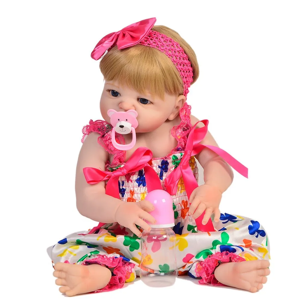 

23 Inch Baby Doll Realistic Full Silicone Vinyl Alive Girl Doll Reborn Baby Princess Doll Kid Xmas Gifts Best Playmate