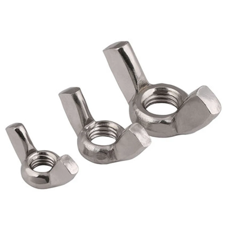 DEXIDUO 100 Pcs Wing Nuts,Galvanized Carbon Steel M3 M4 M5 M6 M8 M10 Butterfly Wing Nuts Assortment Kit for DIY Tools