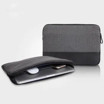 

2017 Laptop Sleeve Bag Woolen+Genuine Leather Notebook Computer Handbag Case Cover for 10.8 Inch CHUWI Hi10 Plus Tablet PC bag