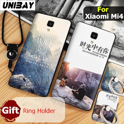 Чехол для Xiaomi Mi4 M4 Unibay 3d HD рельефный Силиконовый ТПУ чехол xiaomi m4 mi 4 задняя крышка 5