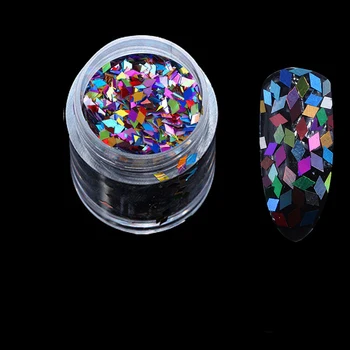 

10ML/Box Rhombus Paillette sequins 2.0MM Laser Silver Flakes Nail Art Sequins Colorful Glitter Paillette Manicure Accessories