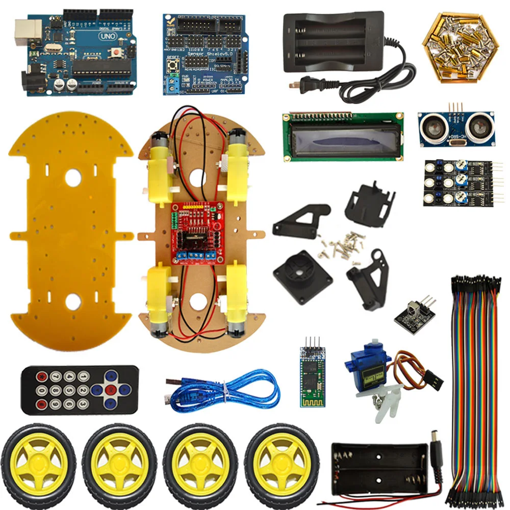 Bluetooth Smart Car Robot Smart Car Intelligent Car  DIY Smart Car For Arduino Robot Education Programming 