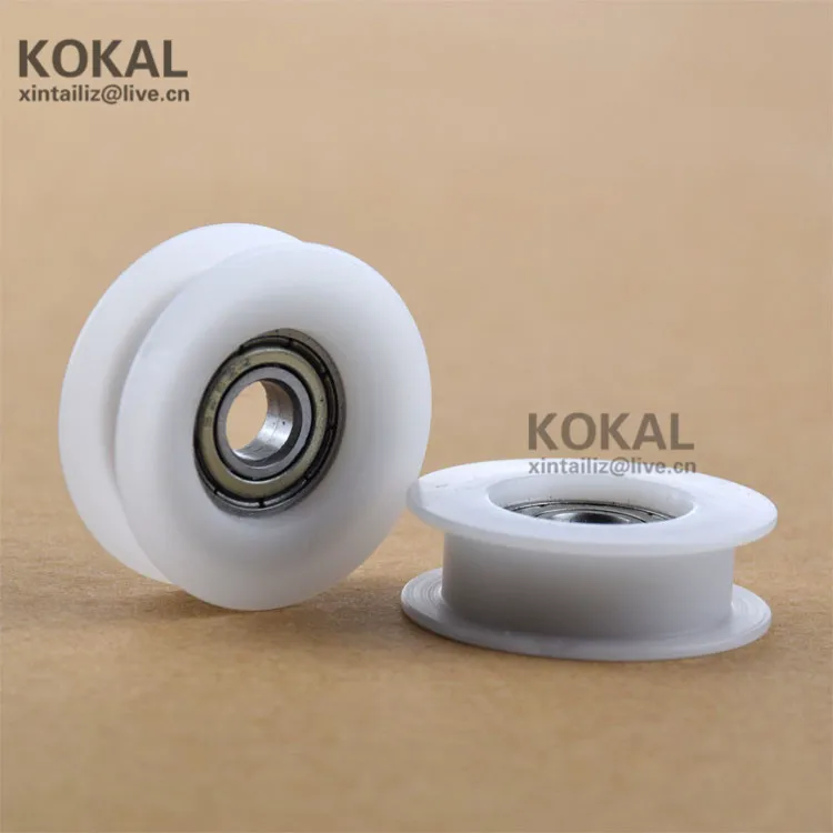 U Nylon Plastique Embedded 696 Groove Ball Bearings 6*23*12mm Guide Poulie