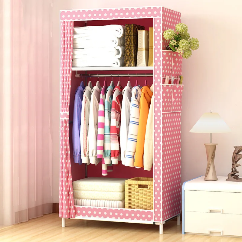 

Minimalist Cloth Wardrobe Student Dormitory Single Small Fabric Wardrobe Folding Clothing Storage Cabinet Home Furniture Closet