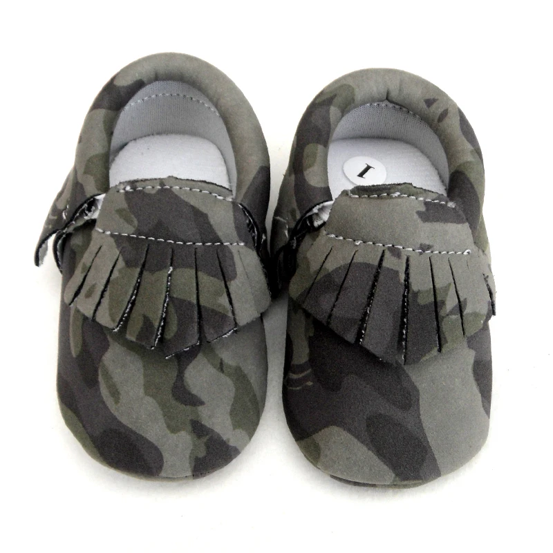 

Infant Girls Boys green Camouflage Baby Shoes Toddler Tassel baby moccasins Soft Slippers Shoes 0-12M baby leather shoes