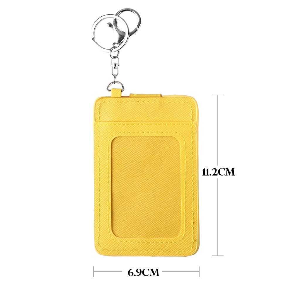 New Unisex Portable ID Card Holder Bank Bus Cards Cover Badge Case Office Work Keychain Keyring Tool Protective Shell