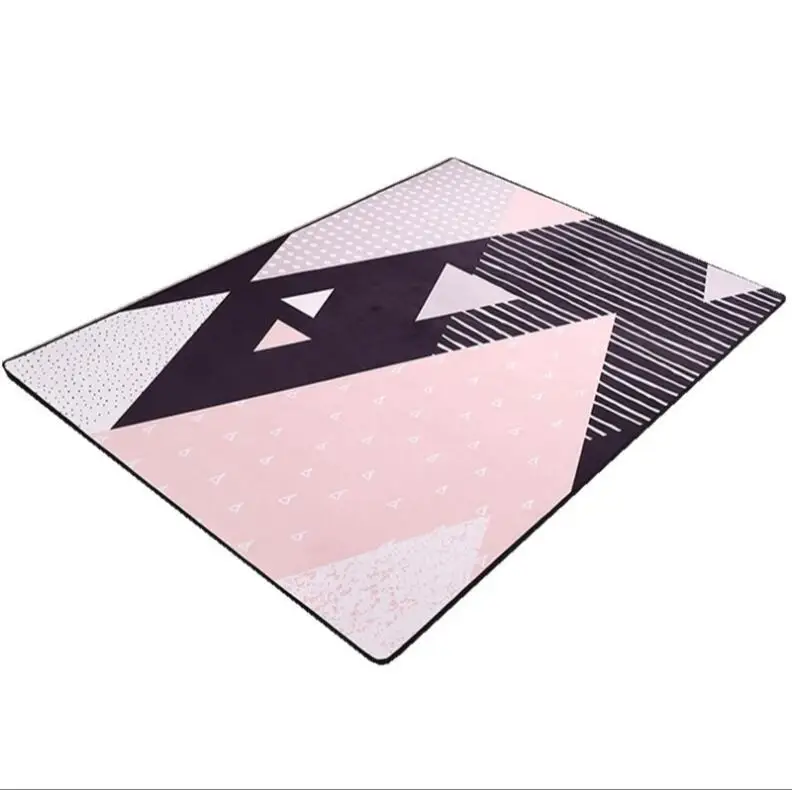 INS European 100x160cm Popular Thicken Soft Kids Room Play Mat Modern Bedroom Area Rugs Large Pink Carpets for Living Room