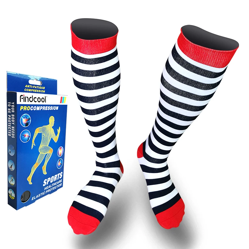 

Yisheng Medium Graguated Compression Knee High Socks for Men Women Breathable Travel Activities Fit for Nurses Shin Splints Flig