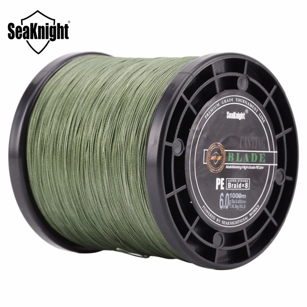 SeaKnight 8 нитей 300 м 500 1000 лезвие x8 плетеная леска прочная многонитевая PE 20 100 фунтов
