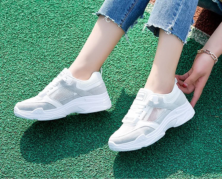 QQNice0605-164620.Women Sneakers Nice Spring Summer Women Casual Shoes Fashion Breathable Mesh Lace-Up Platform Women Shoes