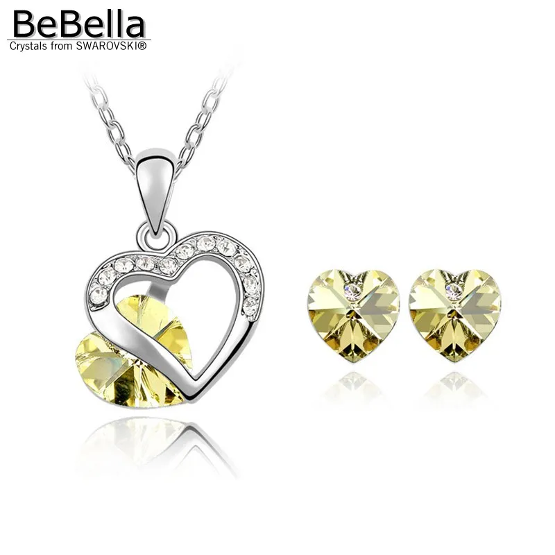 Цепочка с подвеской в форме сердца серьги гвоздики|necklace earring set|earrings setcrystal heart necklace