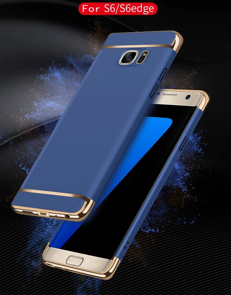 Чехол для samsung Galaxy S6 Edge чехол телефона сумка 3 в 1 роскошный пластиковый жесткий