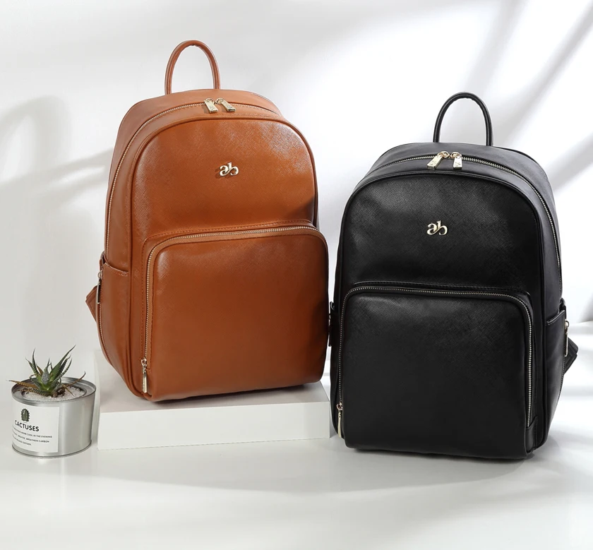 New Fashion PU Leather Diaper Bag Backpack Large Capacity Baby Stroller